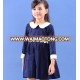 last chiffon prince children dress blue cotton flower dress for autunm