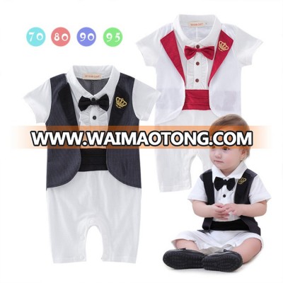 China Supplier Wholesale 0-24 Months Baby Boy Names Romper With Bow Ties