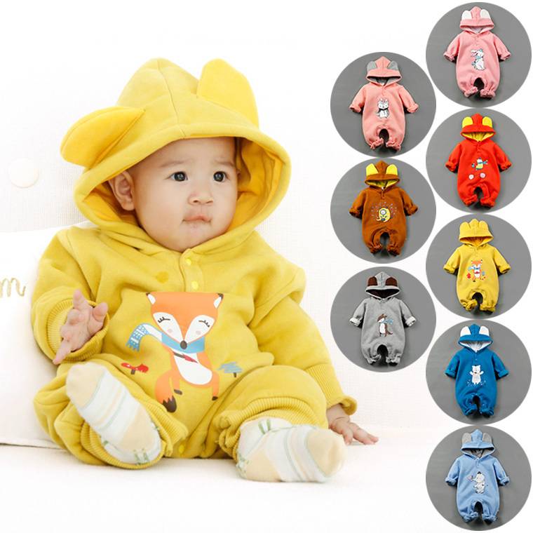 Wholesale Newborn Baby Clothes Natural Organic Cotton Cute Cartoon Pattern Infant Romper